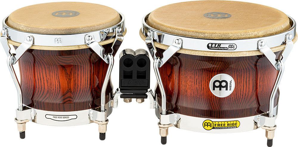 MEINL Percussion Woodcraft Series Wood Bongo 7" Macho & 9" Hembra - Antique Mahogany Burst/Chrome HW