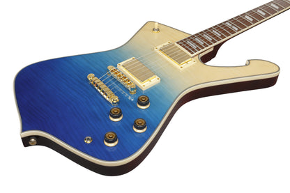 IBANEZ Iceman E-Gitarre 6-String - Transparent Blue Gradation + Gigbag