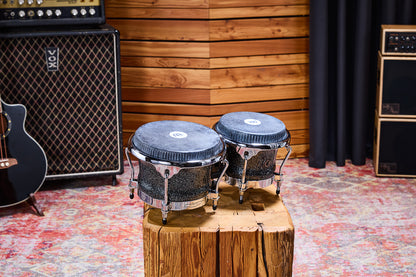MEINL Percussion Artist Series Bongo Diego Galé, REMO® Black Calfskin Skyndeep Heads  - 7" & 8 1/2" Midnight Star