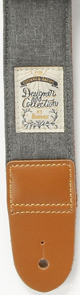 IBANEZ Designer Collection Guitar Strap - Charcoal Gray Denim