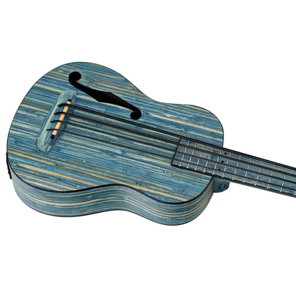 ORTEGA Bamboo Serie Short Scale Uke Bass 4 String - Solid Bamboo Stonewashed + Bag