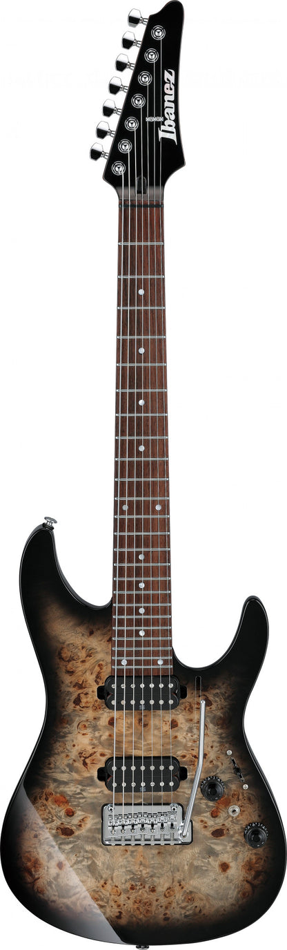 IBANEZ AZ Premium Electric Guitar 7-String - Charcoal Black Burst + Gig Bag