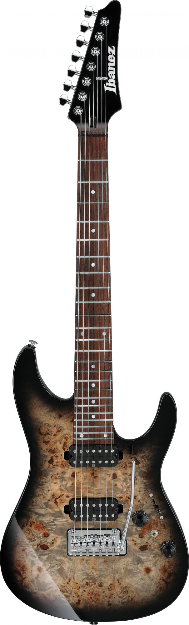 IBANEZ AZ Premium Electric Guitar 7-String - Charcoal Black Burst + Gig Bag