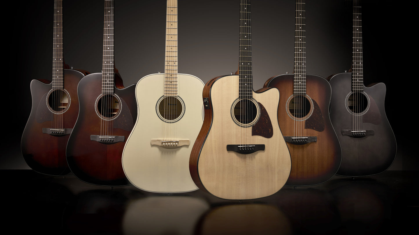 IBANEZ Advanced Acoustic AAD Acoustic Guitar 6-String Lefty - Dark Violin Sunburst High Gloss