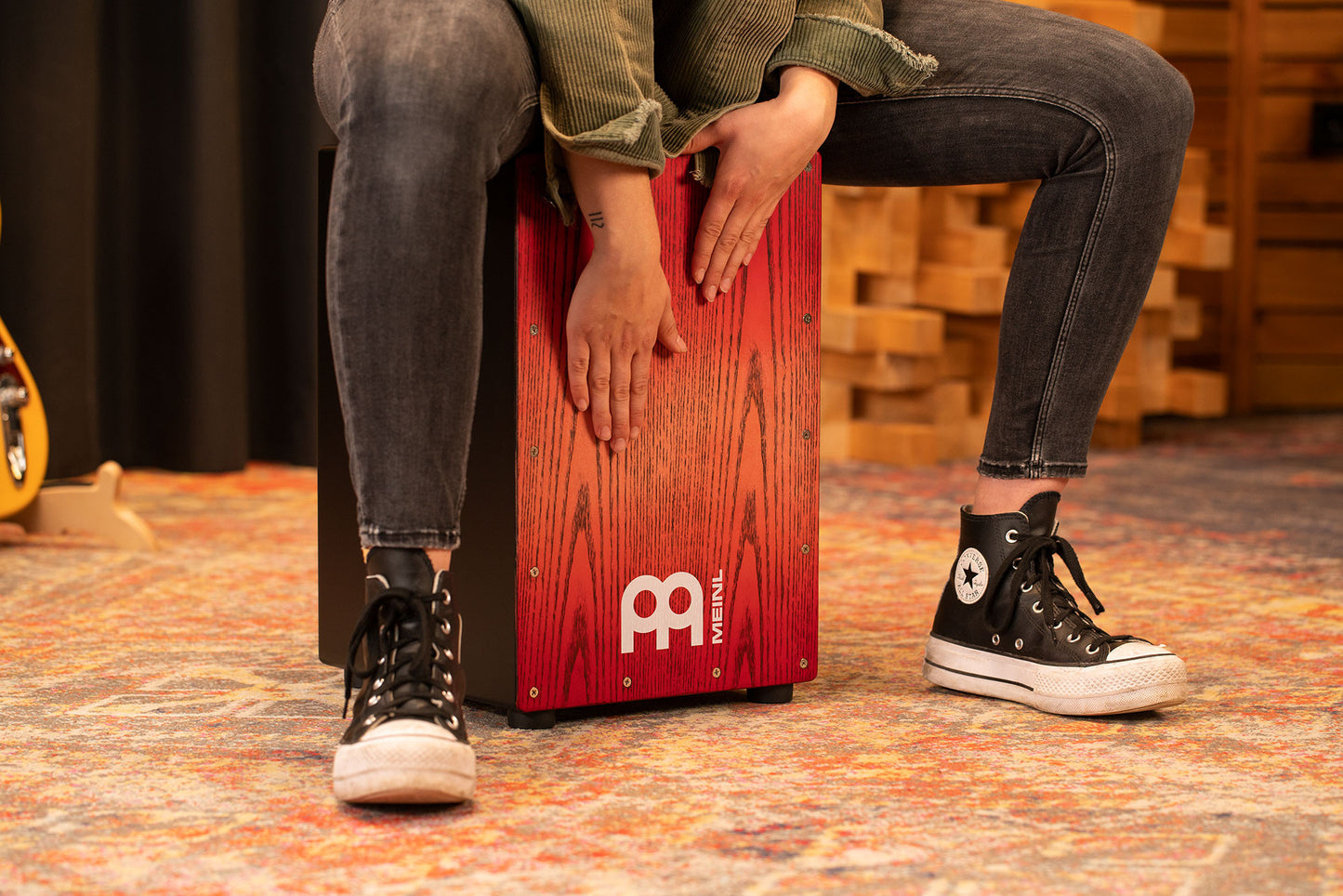 MEINL Percussion Headliner® Series Snare Cajon - Tango Red Fade