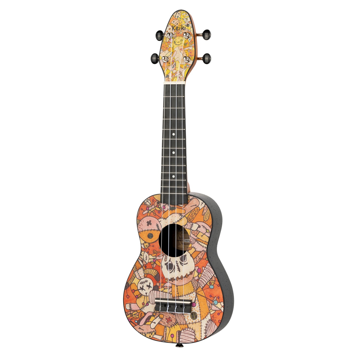 KEIKI K2 Serie Sopran Ukulele Set - Agathis / ABS Voodoo Puppet