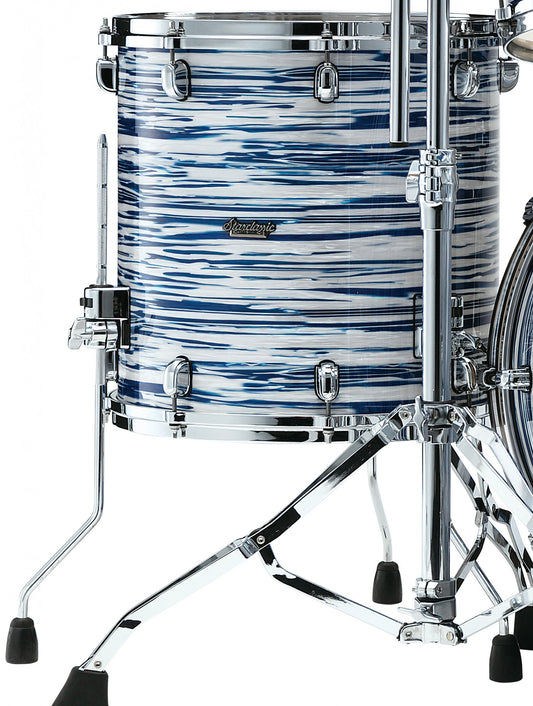 TAMA Starclassic Maple Duracover Wrap Floor Tom 16" x 16" - Blue & White Oyster/Chrome HW