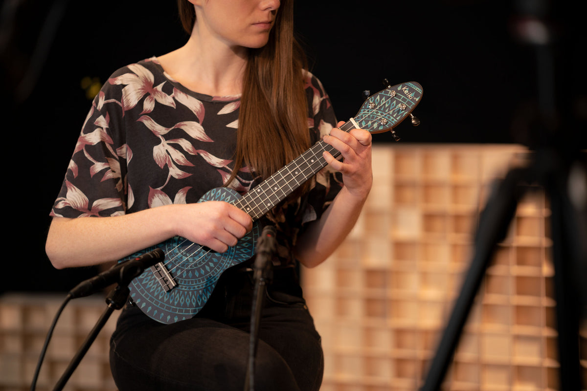 KEIKI K2 Series Superscale Soprano Ukulele Set - Agathis / Blue Kaleidoscope