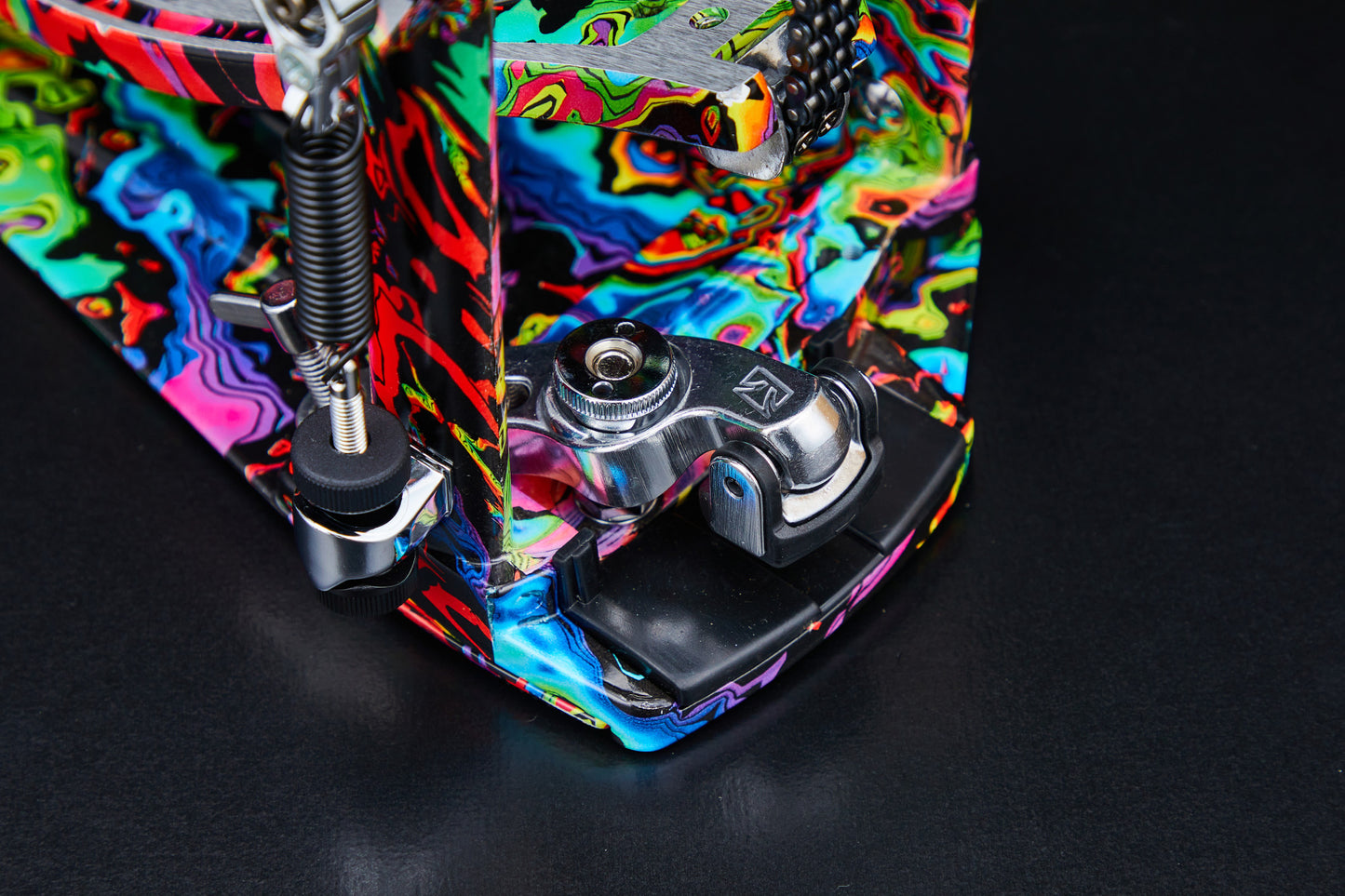 TAMA 50th Limited Iron Cobra Power Glide Twin Pedal - Marble Psychedelic Rainbow Finish