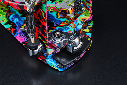 TAMA 50th Limited Iron Cobra Power Glide Twin Pedal - Marble Psychedelic Rainbow Finish