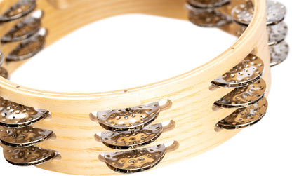 MEINL Percussion Artisan Edition Series Triple-Row Wood Tambourine - 8"