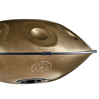 MEINL Sonic Energy Sensory Handpan Stainless Steel D Kurd 10 Notes 440 Hz - Vintage Gold