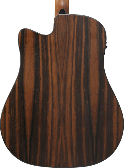 IBANEZ Advanced Acoustic AAD Acoustic Guitar 6-String - Transparent Charcoal Burst Top Natural Open Pore Back & Sides