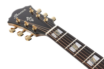 IBANEZ AE Akustikgitarre 6-String - Natural High Gloss Decke, Aqua Blue High Gloss Zargen & Boden