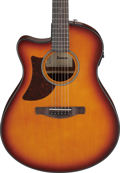 IBANEZ Advanced Acoustic AAM Akustikgitarre 6-String Lefty - Open Pore Light Brown Sunburst Decke, Natural Open Pore Boden & Zargen