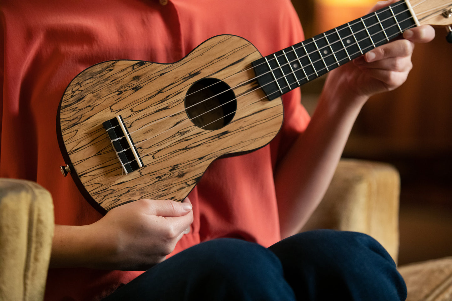 KEIKI K3 Series Ukulele Set "spalted maple" - inkl. Gymbag/H-Tuner/5 Picks/Gurt