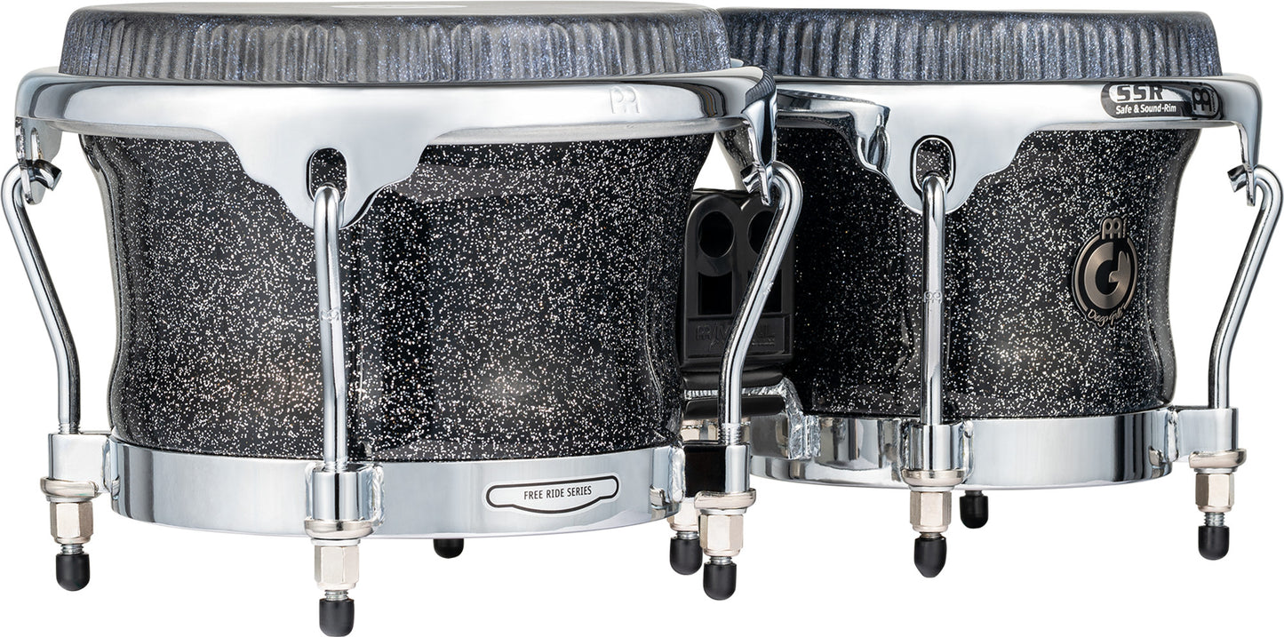 MEINL Percussion Artist Series Bongo Diego Galé, REMO® Black Calfskin Skyndeep Heads  - 7" & 8 1/2" Midnight Star