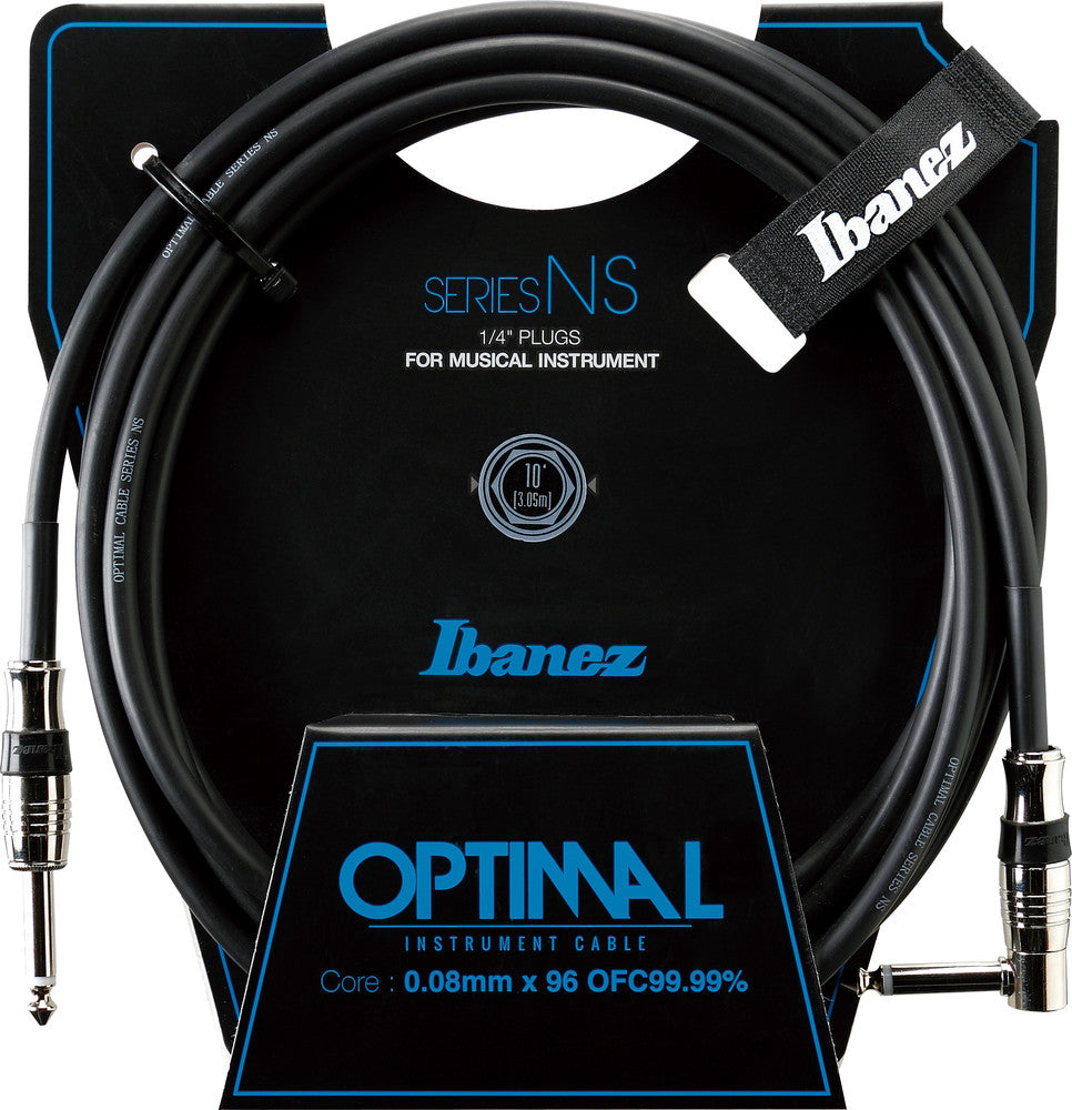 IBANEZ NS Serie Instrumentenkabel  - Gerade / Abgewinkelt - Klinke - Klinke, Schwarz - 3,05 m / 10 ft