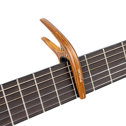 ORTEGA Curved/Flat Guitar Capo - Walnut Design