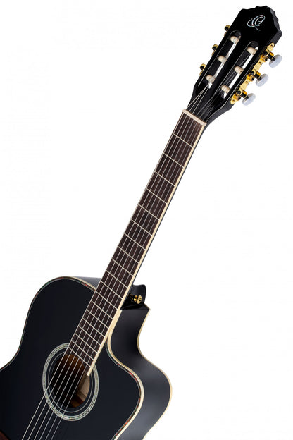 ORTEGA Family Series Pro 4/4 Konzertgitarre 6 String - Massive Fichte / Mahagoni Black + Bag