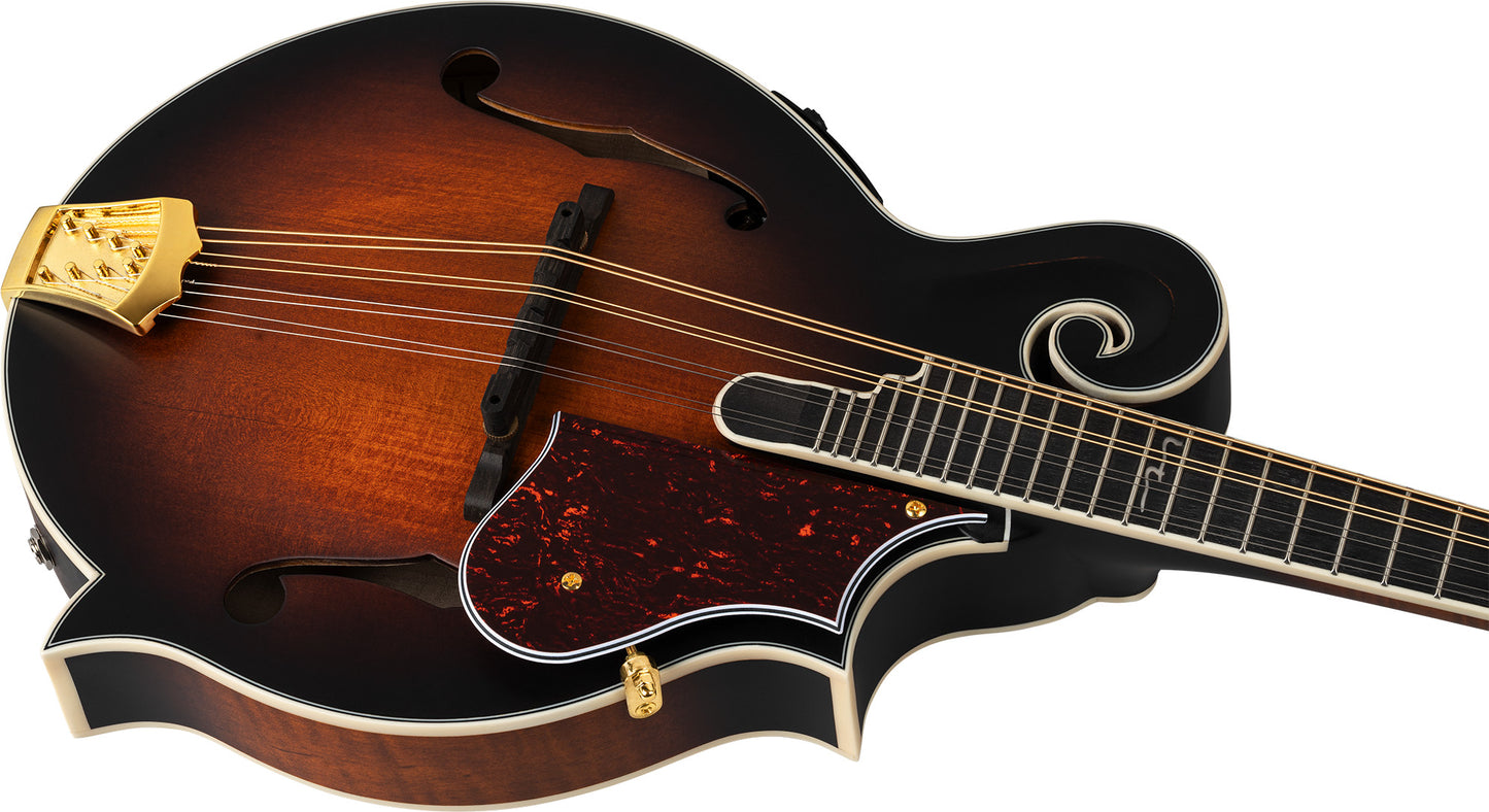 ORTEGA F-Style Serie Mandolin 8 String - Solid Spruce / Solid Flamed Antique Violin Oil + Bag