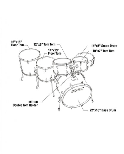 TAMA Imperialstar Drum Set 6 teilig - Coffee Teak Wrap/Chrom HW + MEINL Cymbals HCS Cymbal Kit/Stage Master Double-Braced Hardware Kit