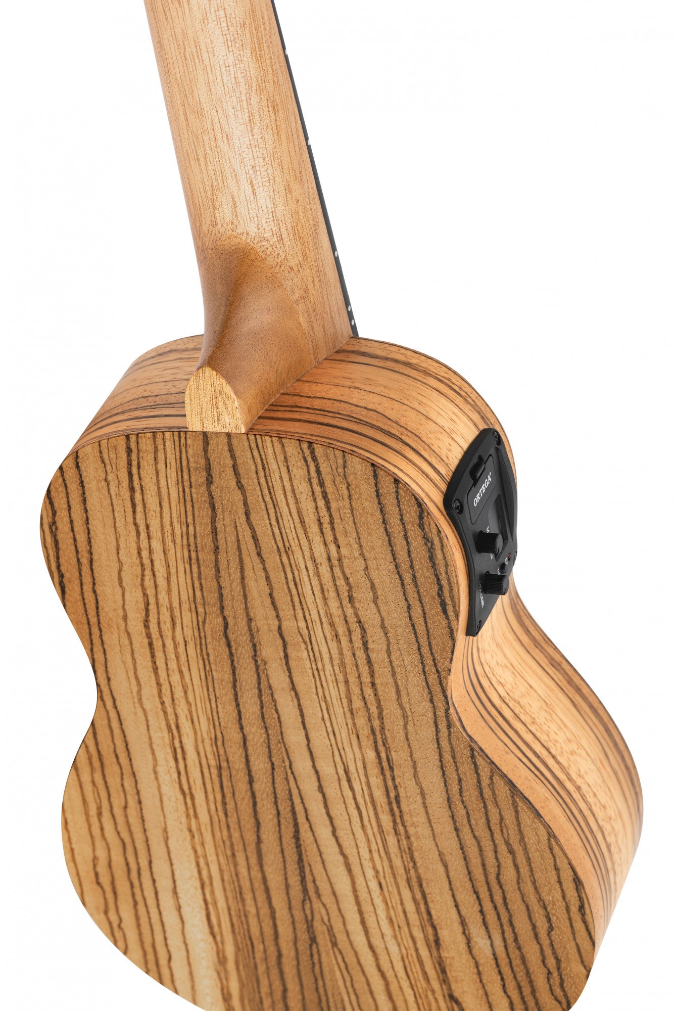 ORTEGA Timber Serie Sopran Preamp Ukulele 4 String - Zebrawood Natural + Bag