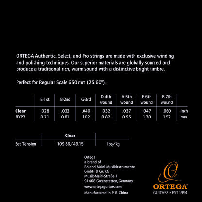 ORTEGA Custom Made Strings Pro - Konzertgitarre 7 String