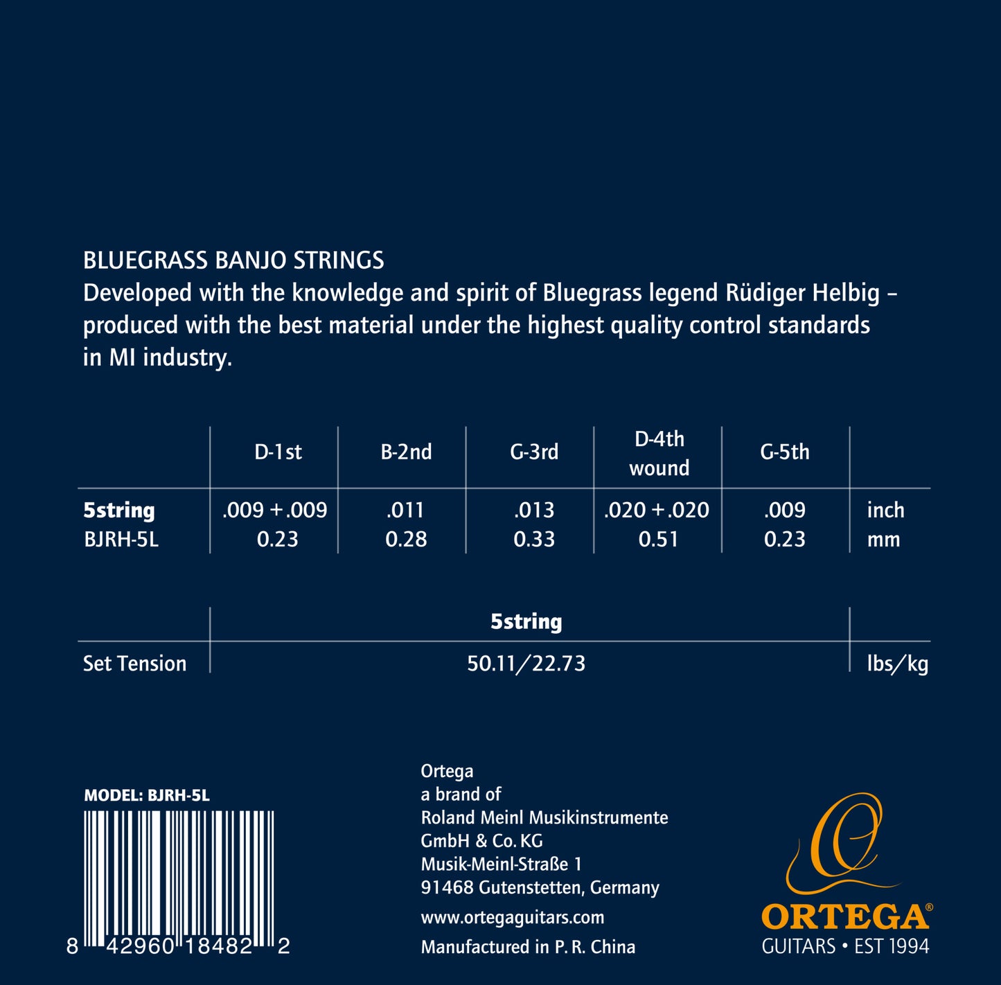 ORTEGA Rüdiger Helbig Signature Bluegrass Banjo Strings - Light