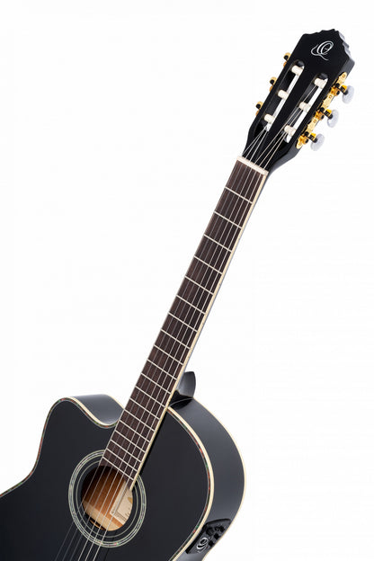 ORTEGA Family Series Pro 4/4 Konzertgitarre 6 String Lefty - Massive Fichte / Mahagoni Black + Bag