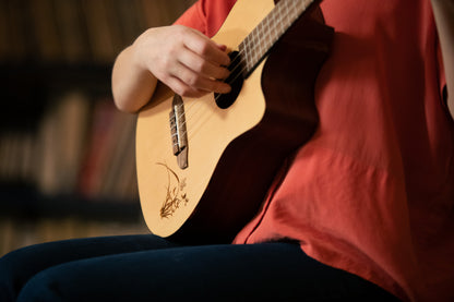ORTEGA Bonfire Series Preamp Baritone Ukulele 4 String - Spruce/Sapele Natural