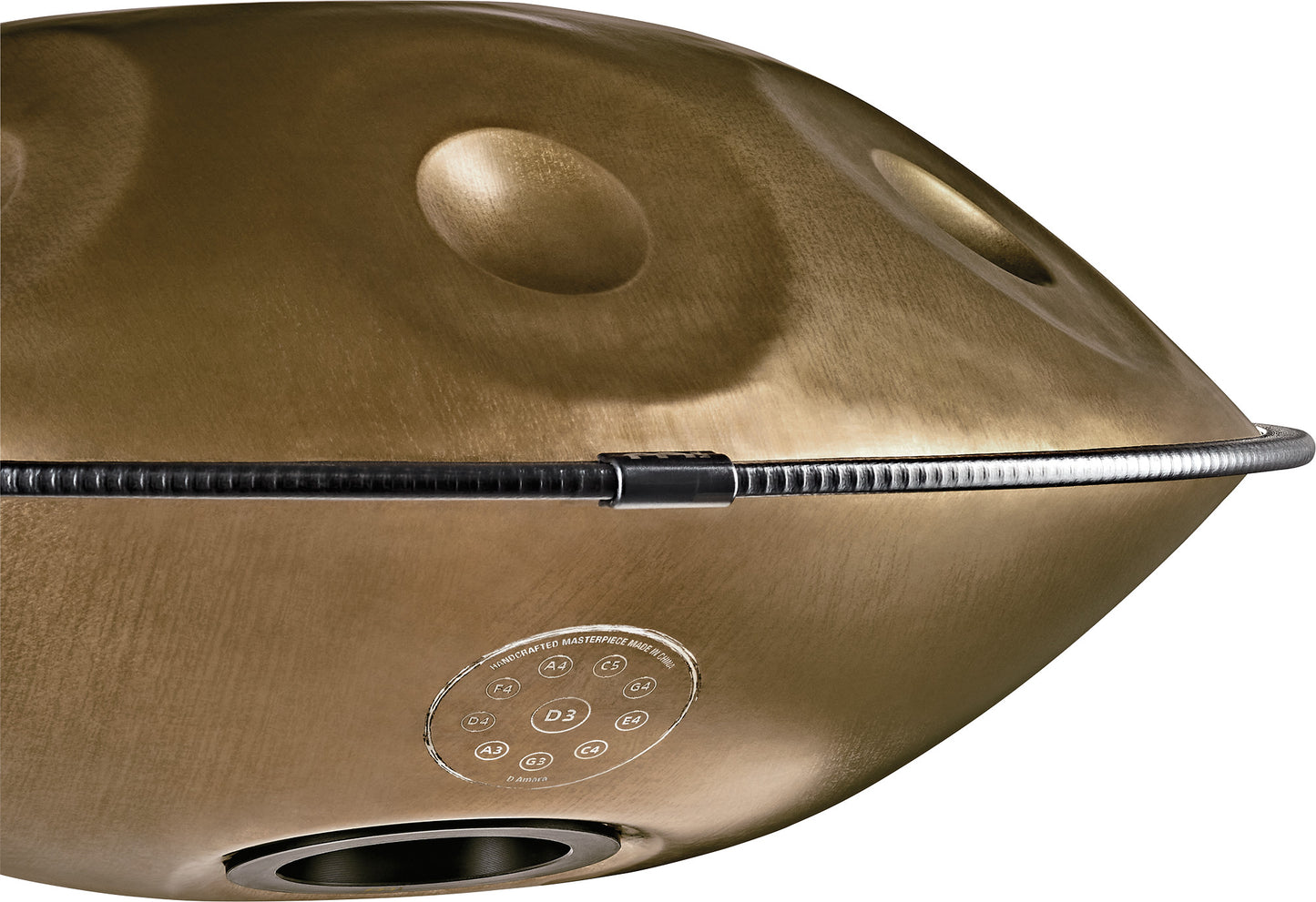MEINL Sonic Energy Sensory Handpan Stainless Steel D Amara 10 Notes 440 Hz - Vintage Gold