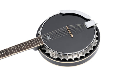 ORTEGA Raven Series Banjo 6 String Lefty - Mahogany Black + Bag