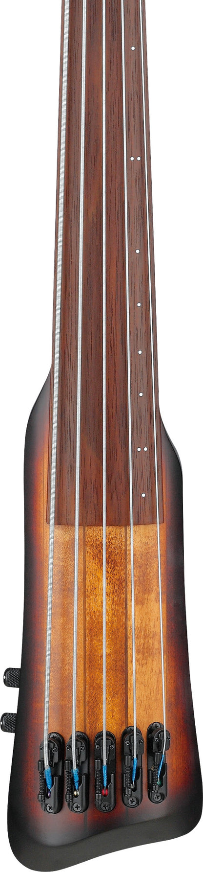 IBANEZ Bass Workshop Elektronischer Kontrabass 5-String - Mahogany Oil Burst + Gigbag & TAMA Roadpro Ständer
