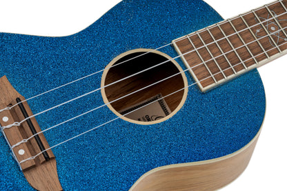 ORTEGA Element Serie Konzert Ukulele 4 String - Spruce / Catalpa Metallic Blue + Bag