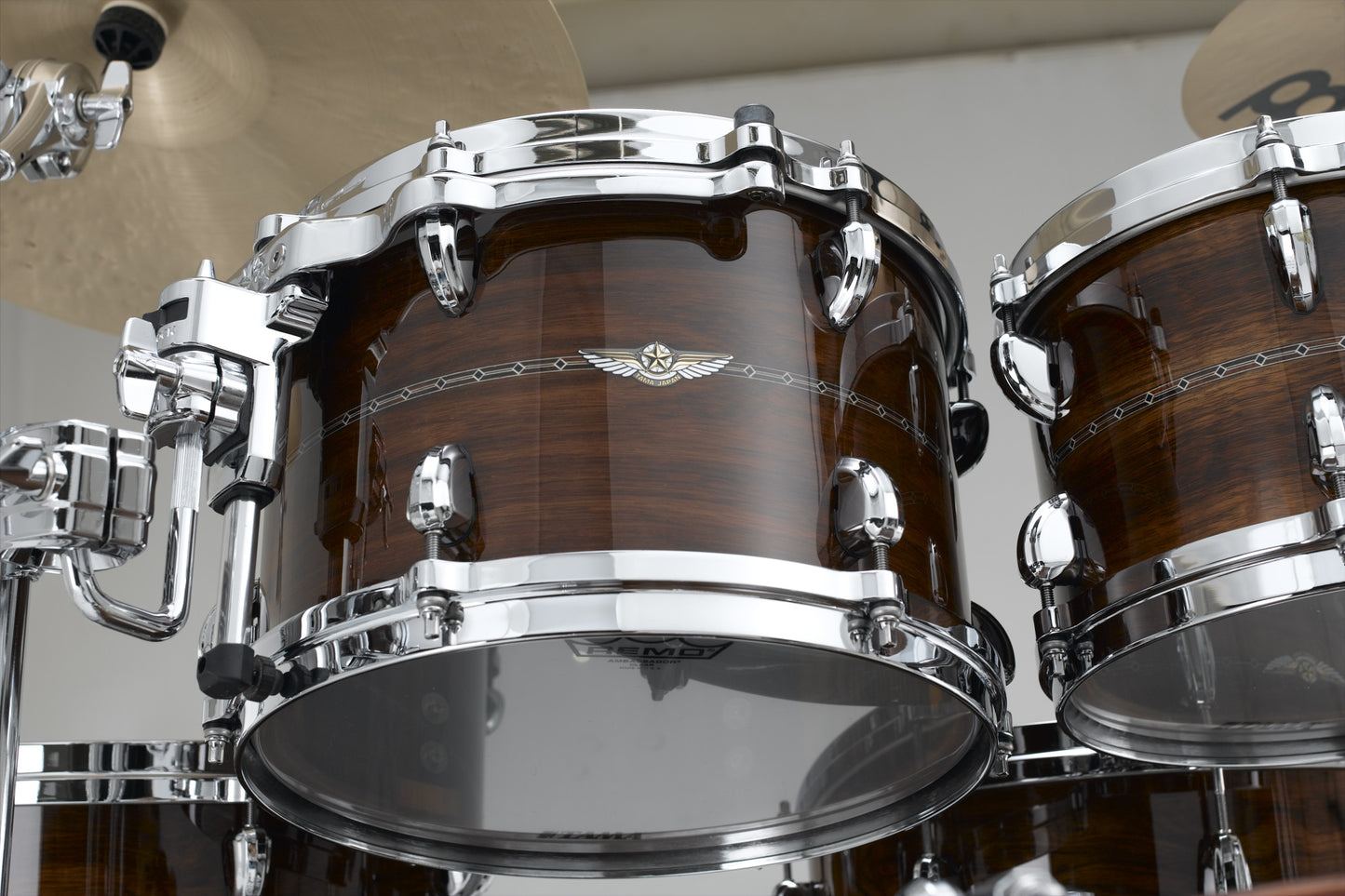 TAMA STAR Bubinga Rack Tom 12" x 7" - Natural Indian Laurel/Chrom HW/Inlay: Only Outside
