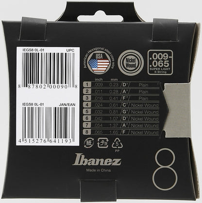 IBANEZ Saiten Set für 8 String E-Gitarre - Super Light