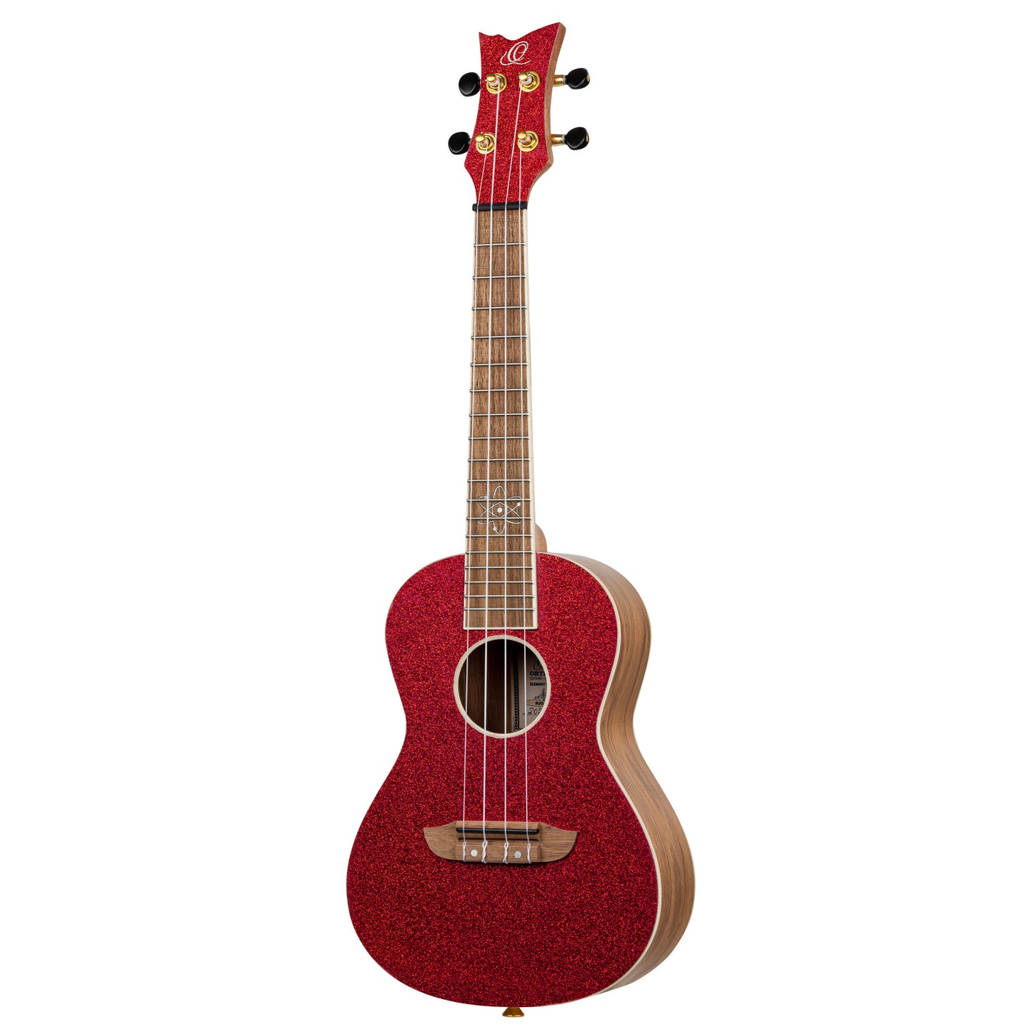 ORTEGA Element Serie Konzert Ukulele 4 String - Spruce / Catalpa Metallic Red + Bag