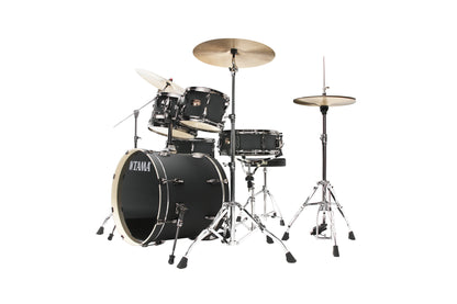 TAMA Imperialstar Drum Set 5 teilig - Blacked Out Black/Black Nickel HW + MEINL Cymbals HCS Cymbal Kit/Stage Master Double-Braced Hardware Kit