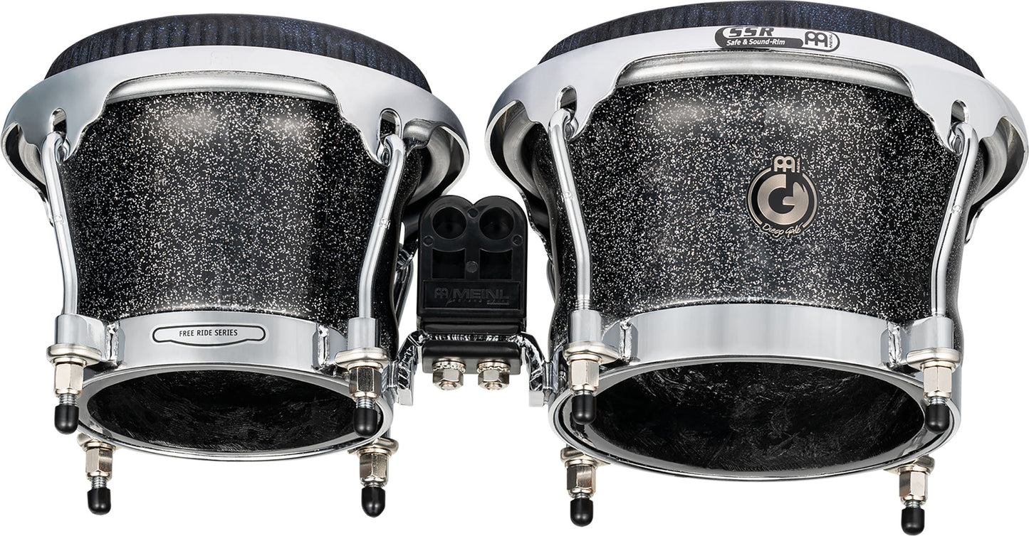 MEINL Percussion Artist Series Bongo Diego Galé, REMO® Black Calfskin Skyndeep Heads  - 7" & 8 1/2" Midnight Star