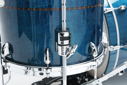 TAMA STAR Maple Floor Tom 14" x 14" - Ocean Blue Curly Maple/Chrom HW/mit Inlay (outside)