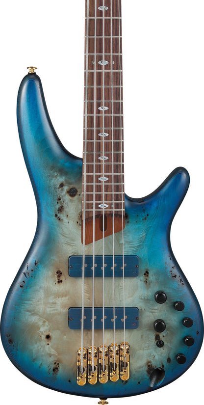 IBANEZ Prestige SR E-Bass 5-String - Ghost Fleet Blue Burst + Koffer