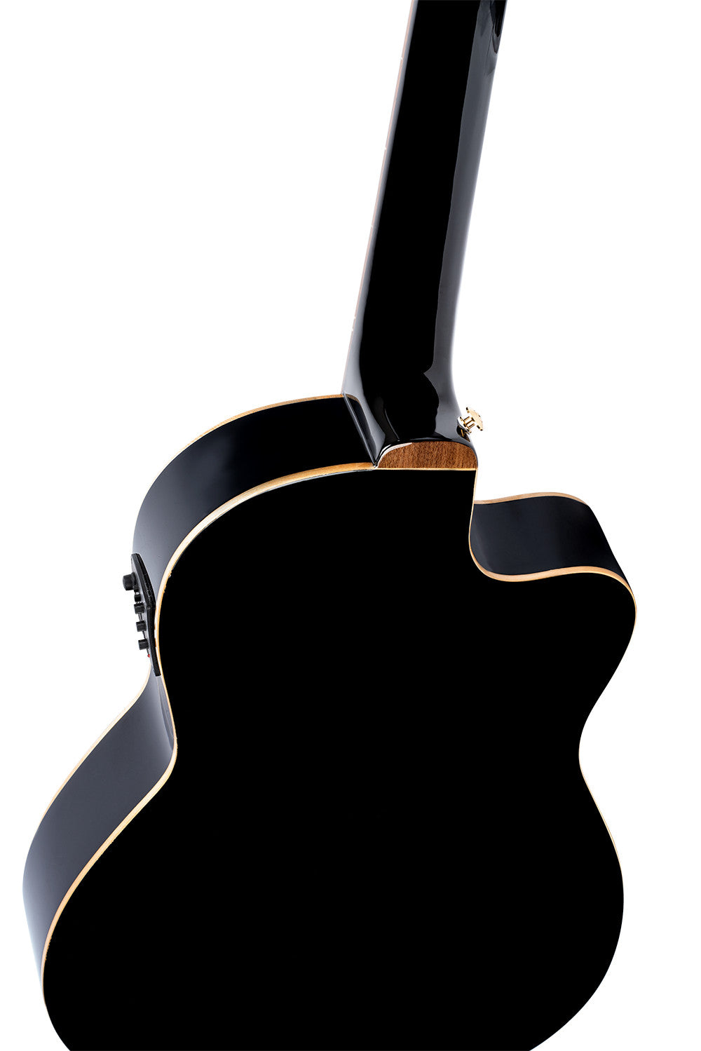 ORTEGA Performer Series 4/4 Thinline Konzertgitarre 6-String Lefty - Black + Gigbag