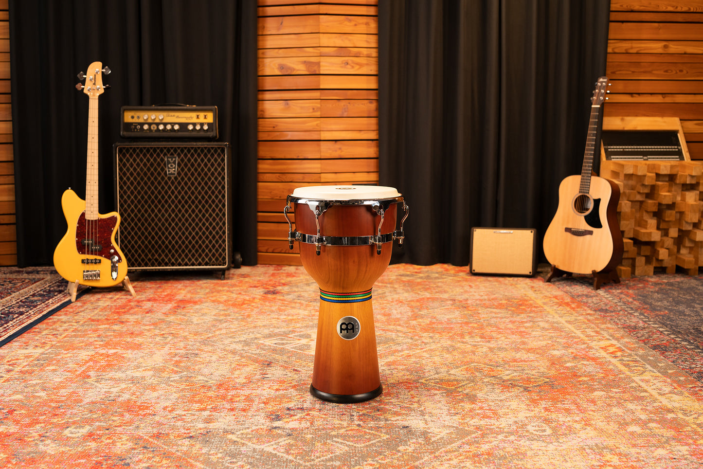 MEINL Percussion Floatune Series Djembe 12" - Zebra Finished Ash Matte