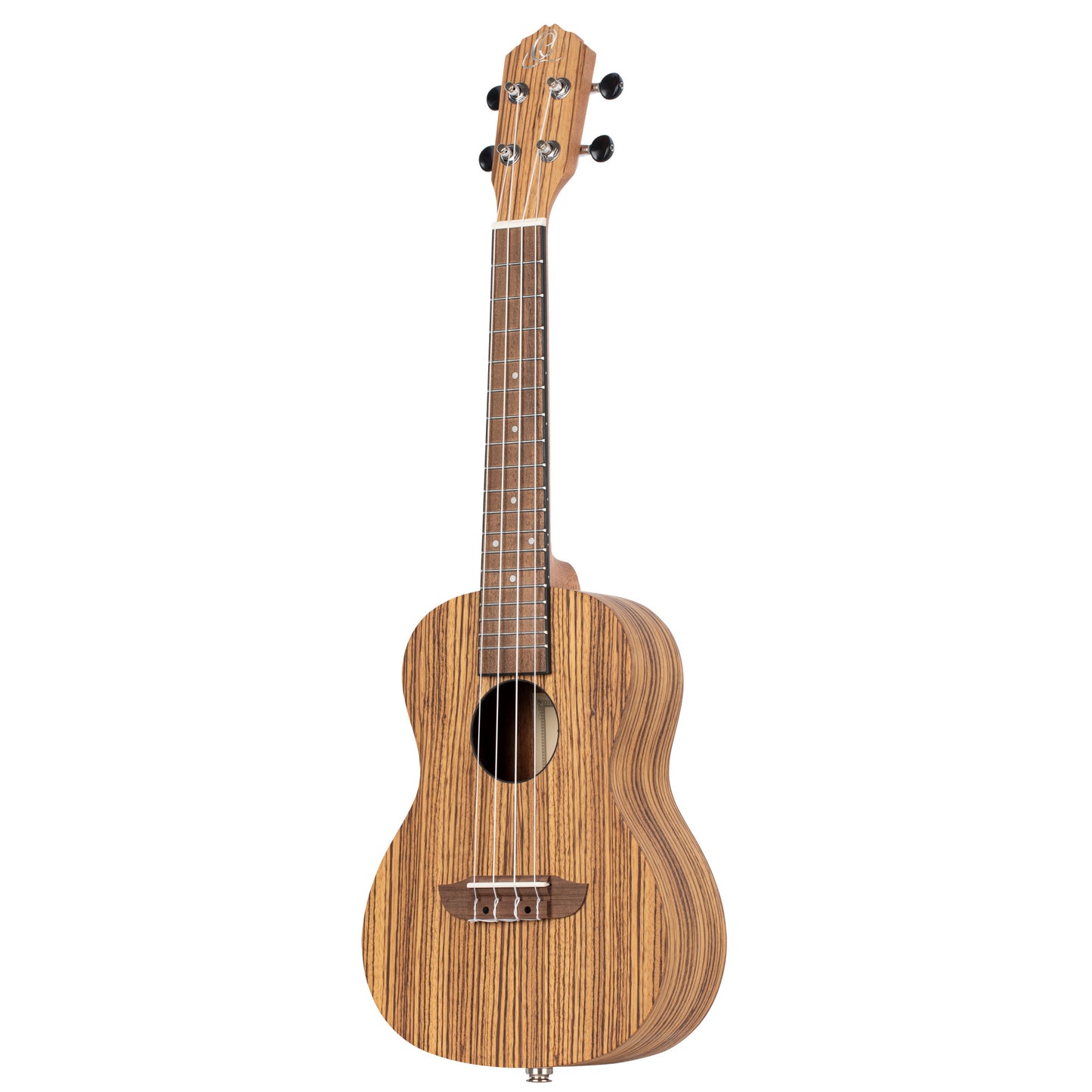 ORTEGA Timber Serie Konzert Preamp Ukulele 4 String Lefty - Zebrawood Natural + Bag