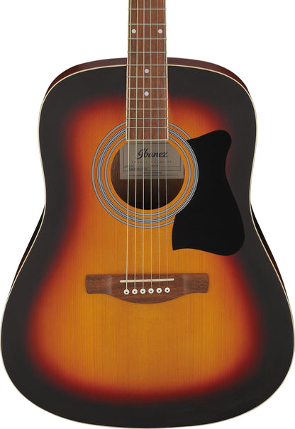 IBANEZ Jampack Acoustic Guitar Set 6-String - Open Pore Vintage Sunburst + Gig Bag, Strap, Tuner & Picks