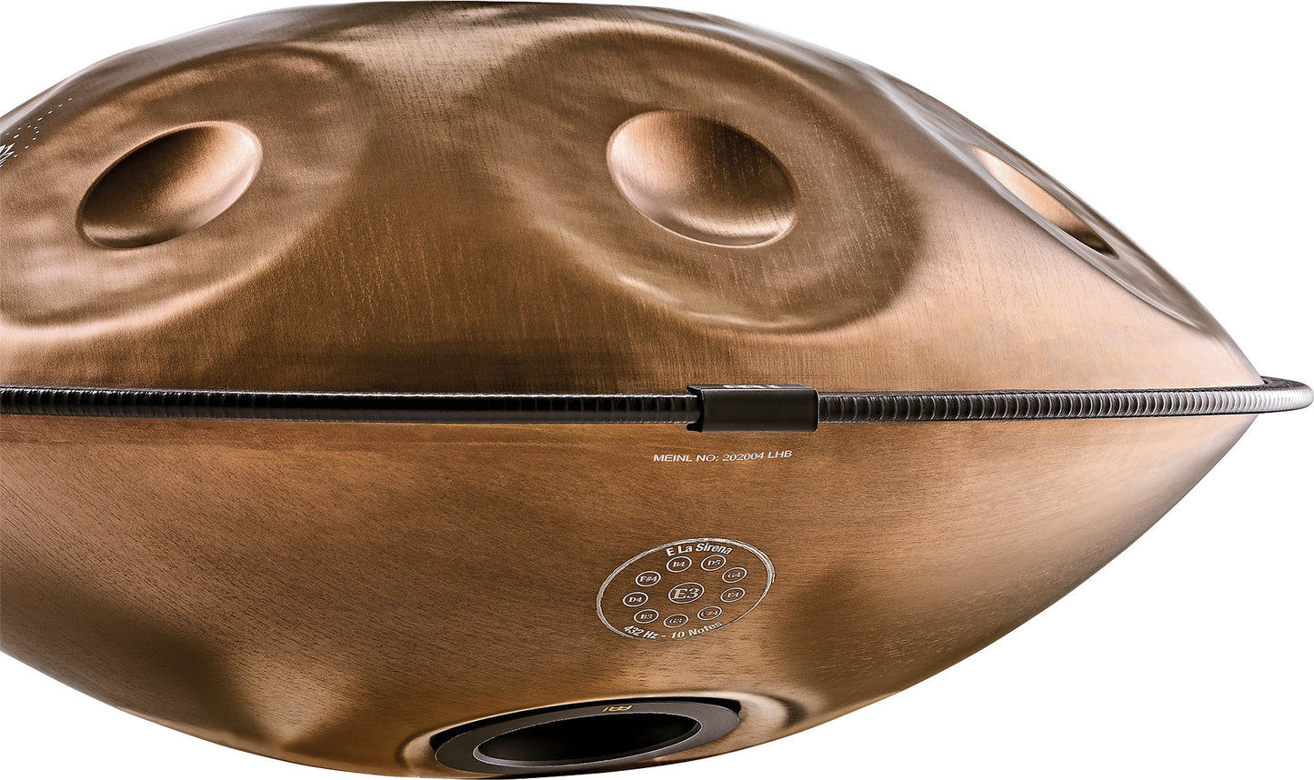 MEINL Sonic Energy Sensory Handpan, Stainless Steel, E La Sirena, 10 Notes, 432 Hz, Vintage copper, Engraved design