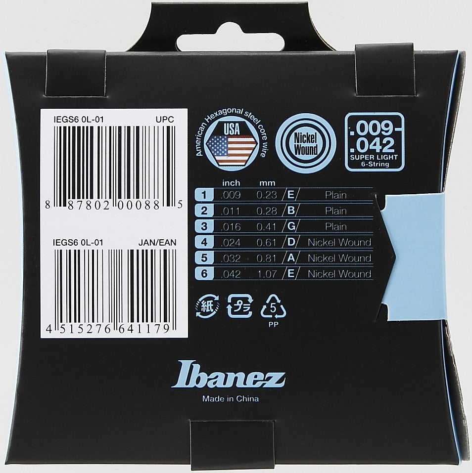 IBANEZ String Set for 6 String E-Guitar - Super Light