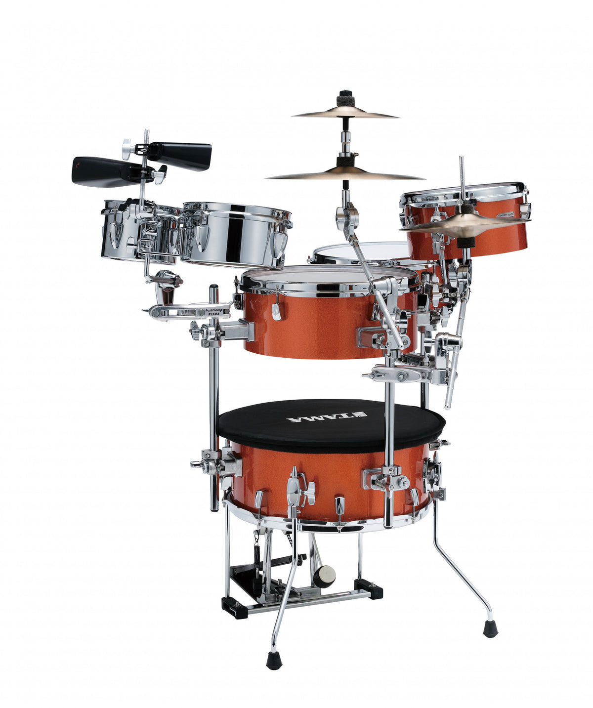 TAMA Cocktail-Jam Drum Set 4 pcs - Bright Orange Sparkle/Chrome HW + Bag