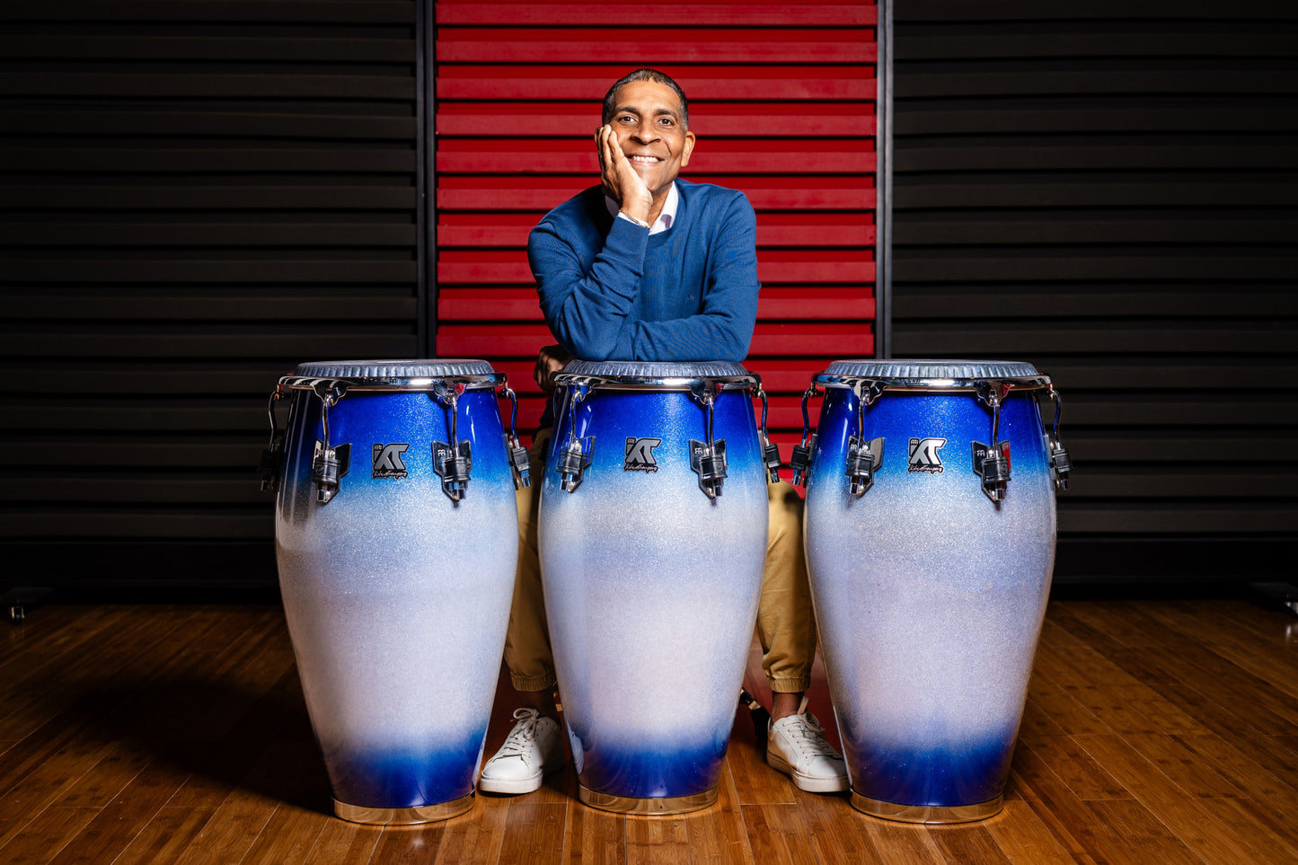 MEINL Percussion Artist Series William Kachiro Quinto 11"/REMO® Black Calfskin Skyndeep Heads - Electric Sky